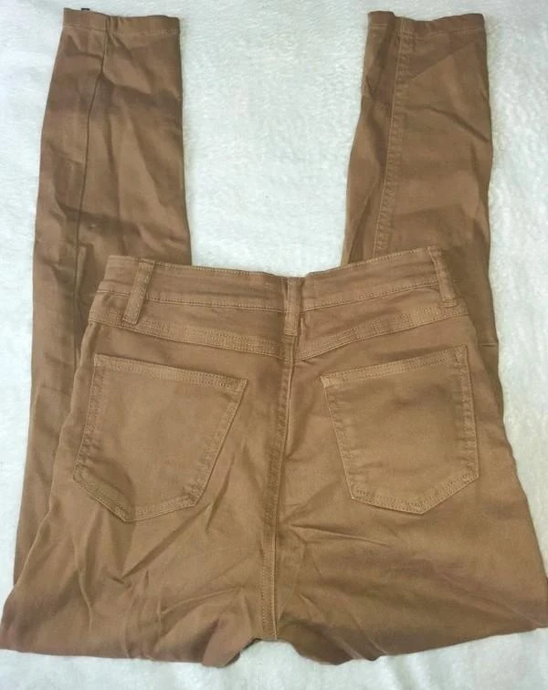 Calça slim bege/marrom com zíper Jennyfer tamanho 36 - P – photo 7